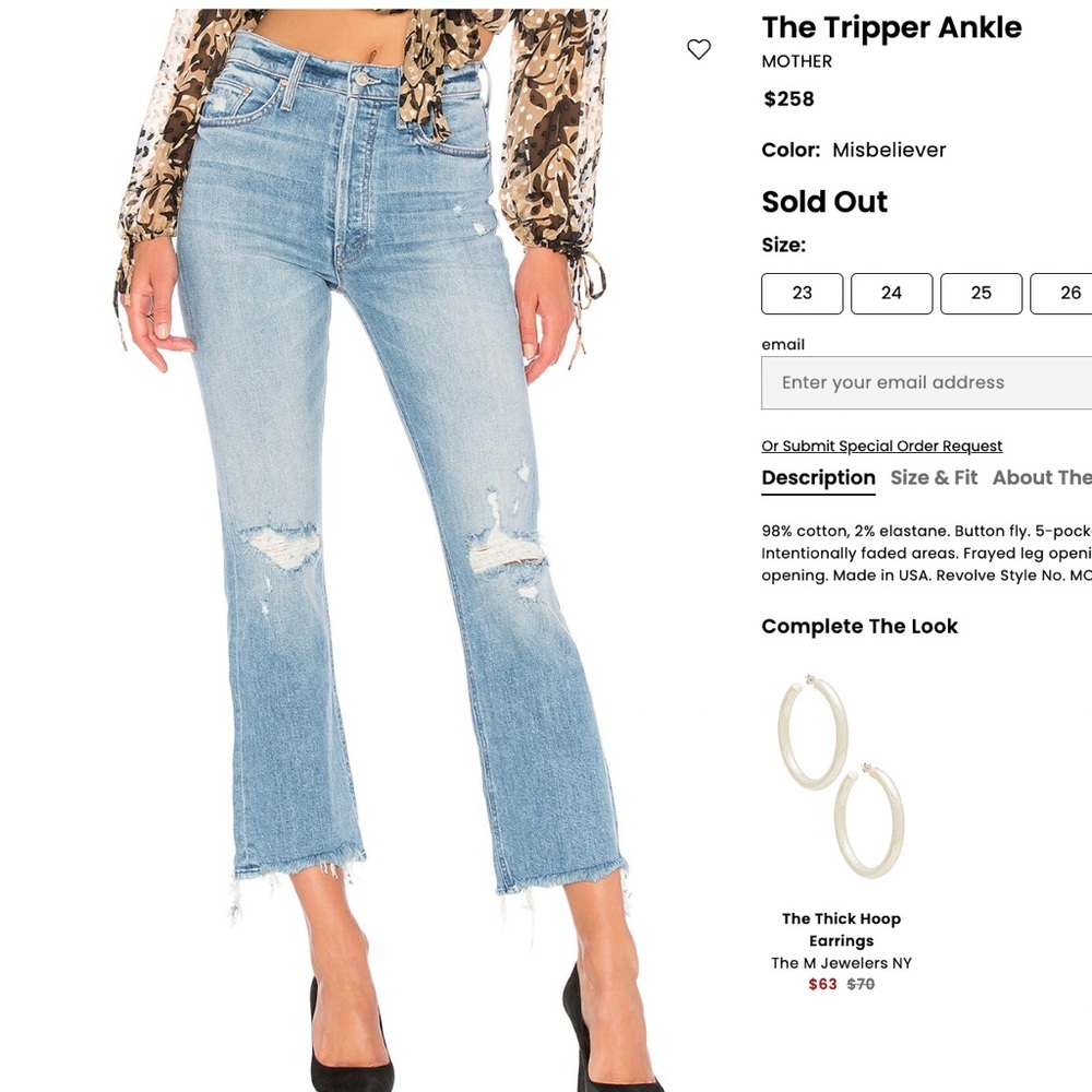 MOTHER The Tripper Ankle : Misbeliver Jeans